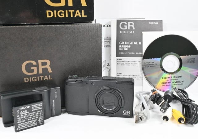 RICOH GR DIGITAL II 10.1MP Digital Camera Black CAMERA Tested Working JAPAN