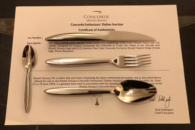 British Airways Concorde - 4 Piece Cutlery Set, Terence Conran designed NEW