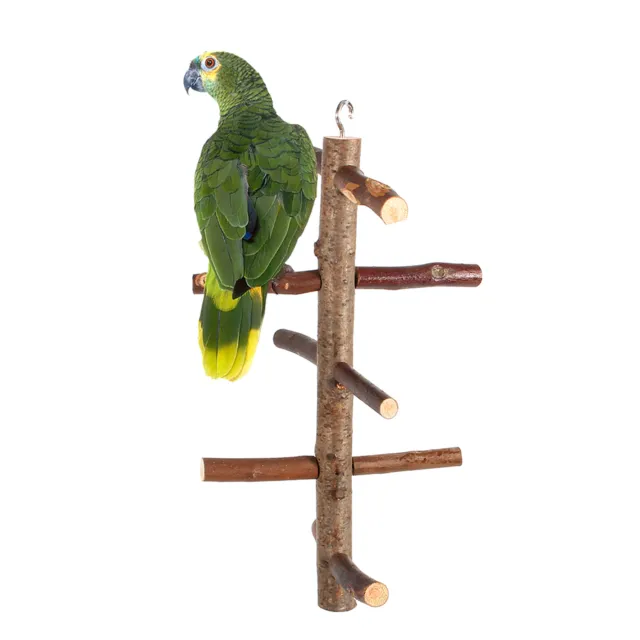 Papagei Vögel Sitzstangen Käfig Stand Spielzeug Hängend Holz Aktivität Zweig Em9