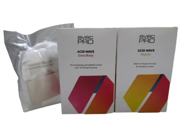Avec Pro Acid Wave Perms - 2 Hair Types - Free Perm Kit Papers Cap Neck Wool