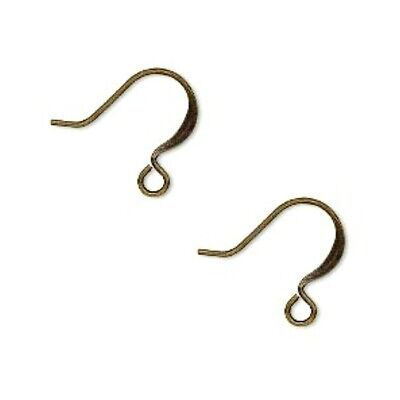 100 Antiqued Gold French Flat Earwires Earring Hook Fishhook Wires Bead Findings
