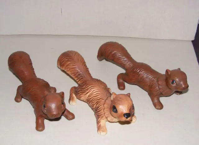 Vintage 1960's Wall Climbing Squirrel Family Set of 3 ~~ Adorable Set