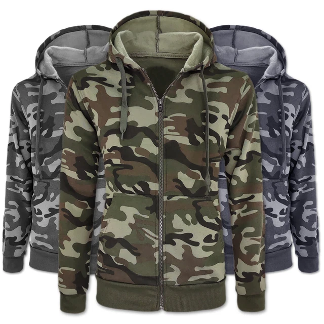 Felpa Uomo Invernale Militare Maglia Maglione Caldo Cotone Camouflage VEQUE
