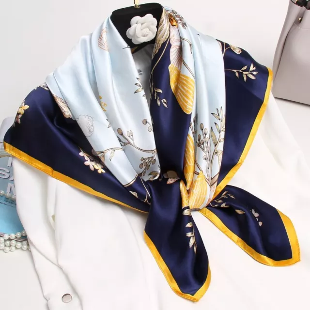 2023 new 100% pure silk 88x88cm square scarf printed silk headscarf for women