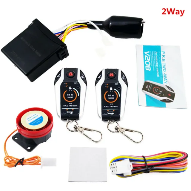 Motorcycle Anti-theft Scooter Security Alarm System Remote Engine Keyless 2WAY