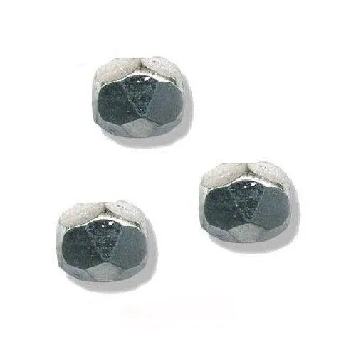 50 Perles Facettes cristal de boheme 4mm  ARGENT Argentées