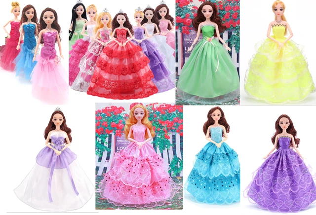 ON SALE/Popular good Girl GIFT-Barbie Doll sized Cloth/Accessory@@10 pcs Dresses