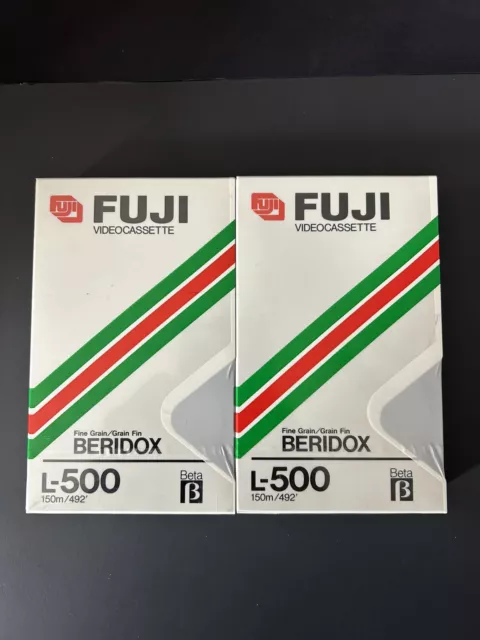 Lot Of Two Sealed  Fuji Beridox L500 Recordable Beta Cassettes New old Stock