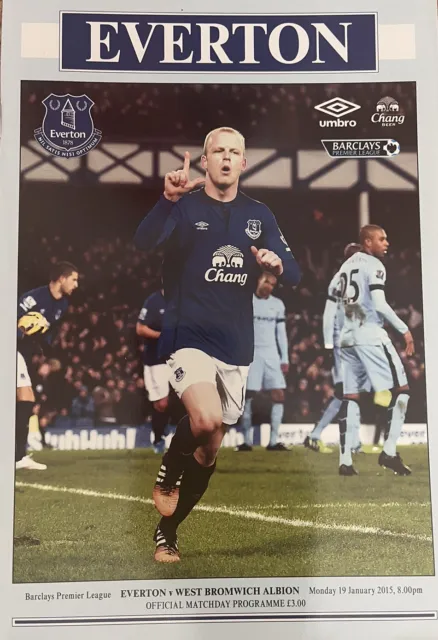 *Mint* Everton V Wedt Bromwich Albion Official Pl Football Programme 19/01/15