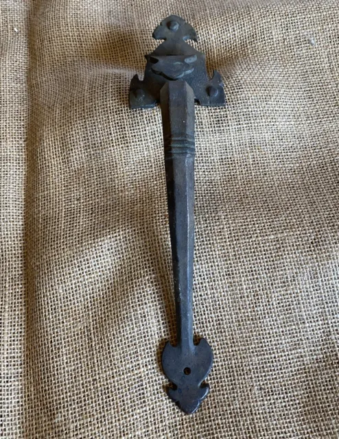 Antique Vintage Thumb Latch Pull Handle Cast Bronze Gothic Sargent Art Deco