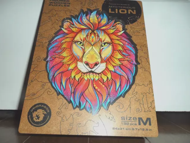 Unidragon Wooden Jigsaw Puzzles "Mysterious Lion" Wooden Puzzles Animals - M