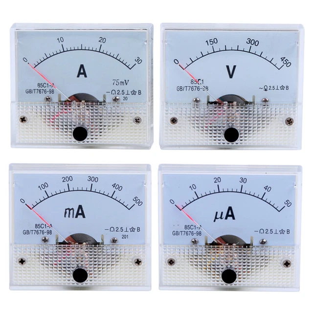 MEASURE DC VOLT Current Voltmeter Amperemeter Analog Panel Meter
