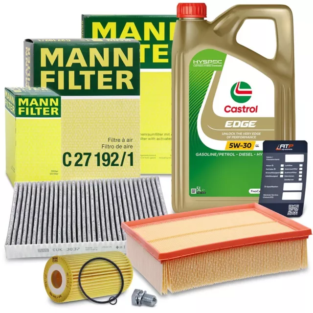 Mann-Filter Kit Tagliando Filtro Aria+Olio+Abitacolo+5L Castrol 5W-30 32685590