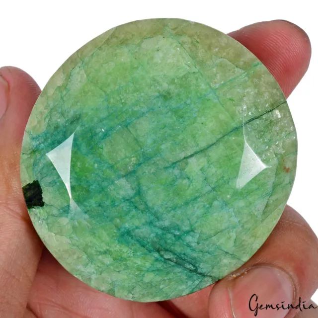 550 Ct Natural Green Emerald Huge Oval Cut 53*51mm Earth Mined Brazil Gemstone