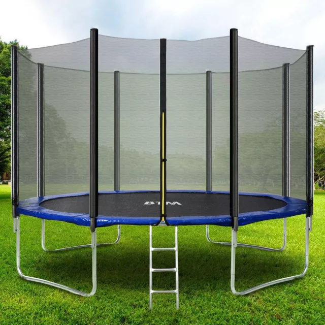 Trampoline 6ft 8ft 10ft With Enclosure Safety Net Ladder Outdoor Garden QN