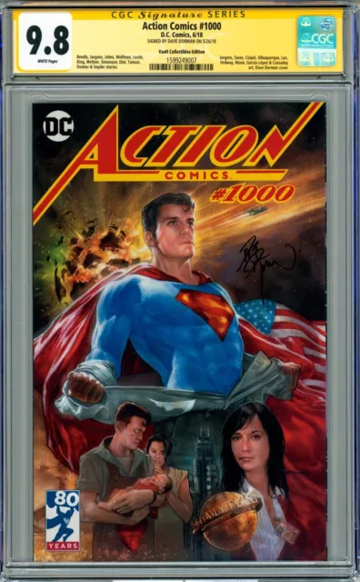 CGC SS 9.8 Dave Dorman SIGNED Action Comics #1000 DC SUPERMAN Variant Cover Art