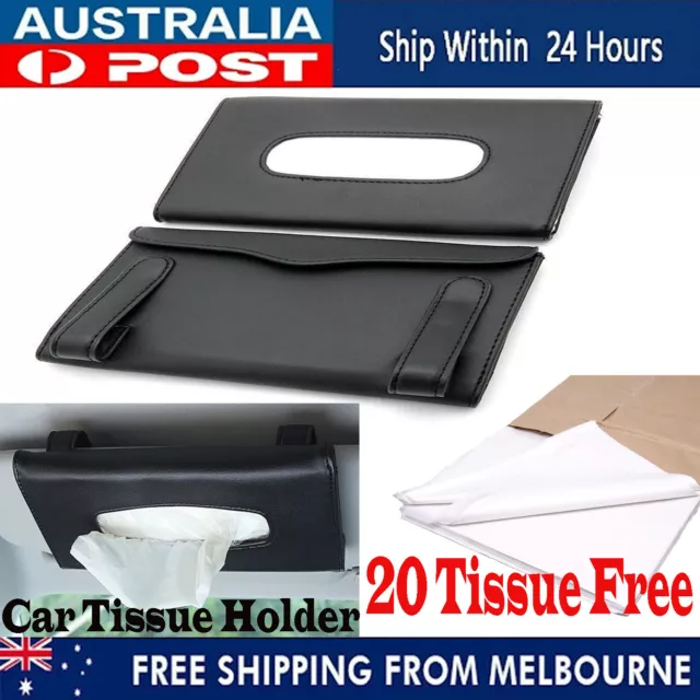 Car Tissue Holder Box For Sun Visor Napkin Backseat Tissue Storage leather Case