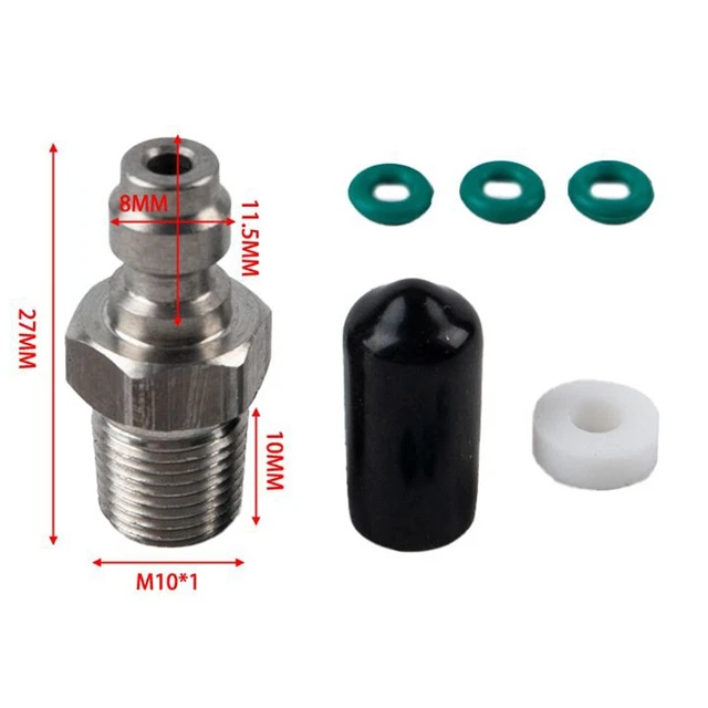 Paintball PCP Air Comprimé Traitement 1/8NPT 8mm Mâle Connecteur M10 Filetage