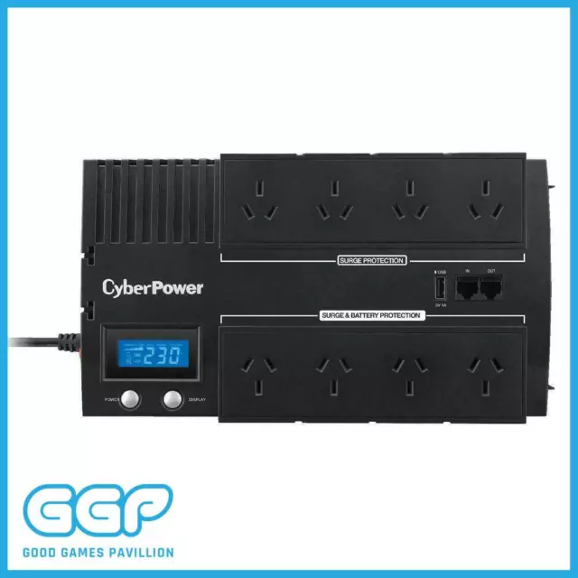 CyberPower 1000VA UPS BR1000ELCD BRIC-LCD 8 Outlet Back UP Power Supply