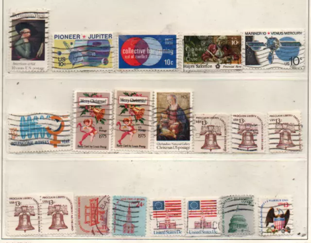 USA 1975 siehe Bild/Beschreibung; 20 Marken/Varianten gestempelt used