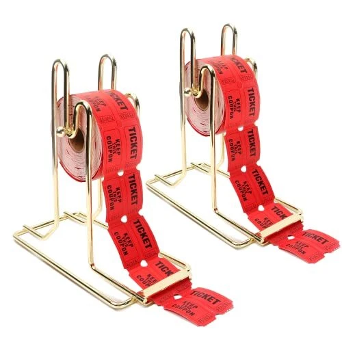 Brass Raffle Ticket Dispenser for Single-Roll & Double-Roll Tickets 2-Pack			...
