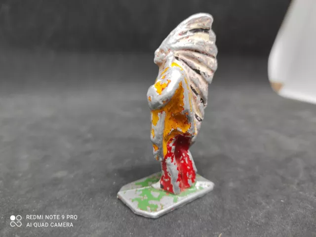 Figurine Aludo - Indien Au Pistolet En Aluminium Peint - Époque Contemporaine, Soldat Français