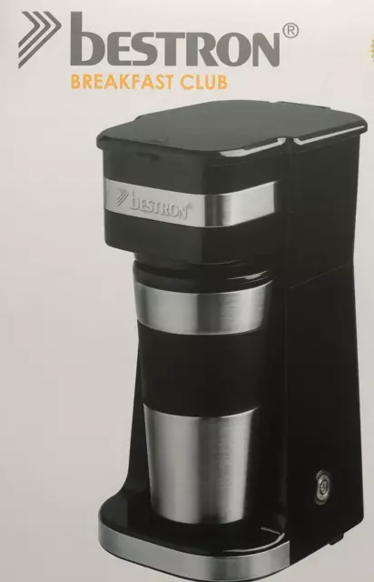 Bestron Kaffeemaschine To Go Edelstahl-Thermobecher Filterkaffeemaschine