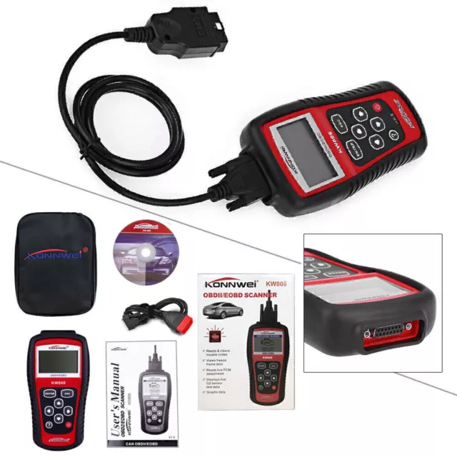 Auto Diagnostic Scanner Code Reader Tester KW808 MS509 OBD2 OBDII EOBD Set