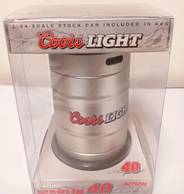 Nascar Sterling Marlin #40 Coors Light Collectable Scale Car In Miniature Keg