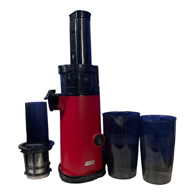 DASH RED COMPACT Cold Press Slow Juicer K51992 with Frozen Attachment