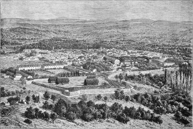 ALGÉRIE - VUE GÉNÉRALE de TLEMCEN au 19e siècle - Gravure du 19eme siècle