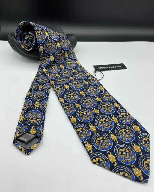 Robert Talbott Nordstrom Men's 100% Silk Tie ~ Blue ~ Medallion ~ Made in USA!