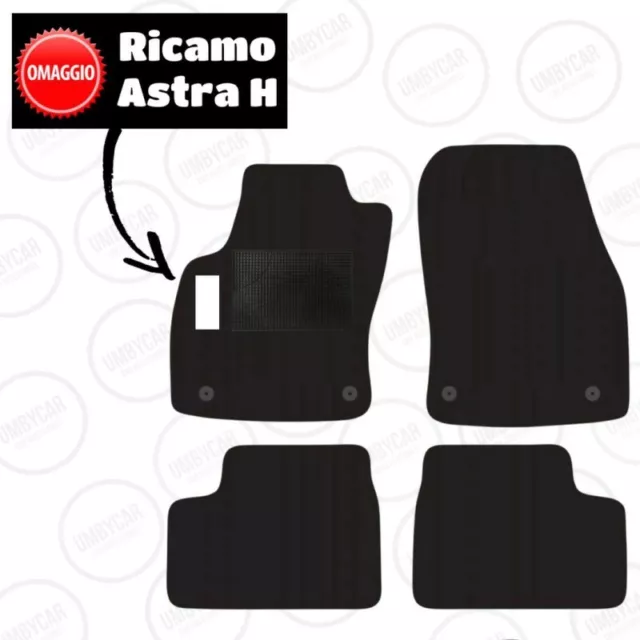 Kit Tappeti 4Pz Compatibile Per Opel Astra H In Moquette Con Fix E Scritta 04-09