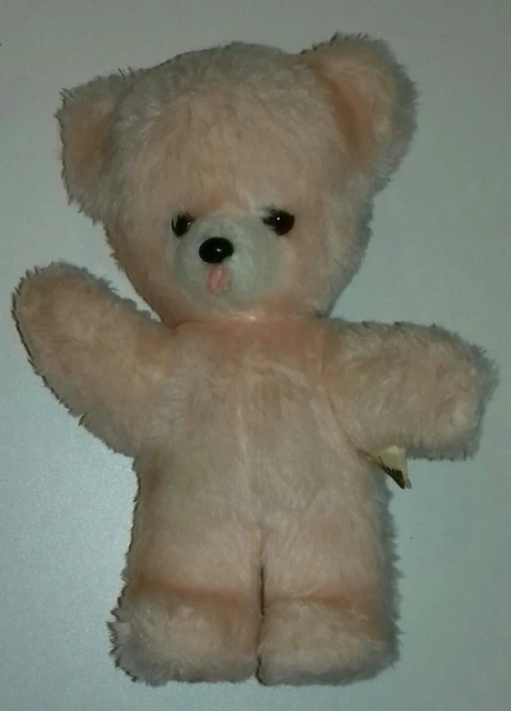 DOUDOU PELUCHE OURS BOULGOM rose blanc grelot