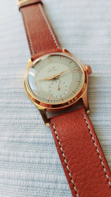 Montre Mécanique Vintage Lip Elgiloy - Homme, Fonctionnelle, Cadran Argenté Jauni, Occasion