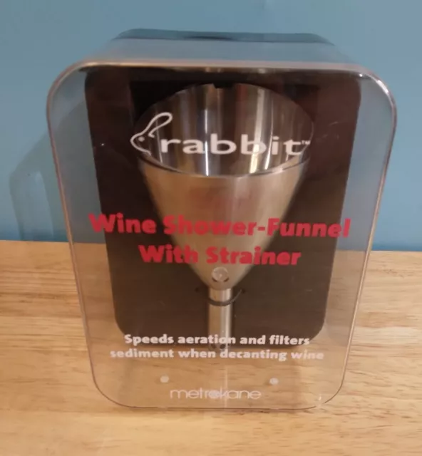 Rabbit Wine Aerator Shower Funnel Sediment Strainer Stainless Steel NEW