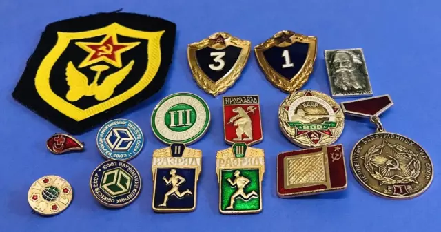 Vintage USSR Russian Soviet Union Sports Badges Pins Awards Metal Job Lot