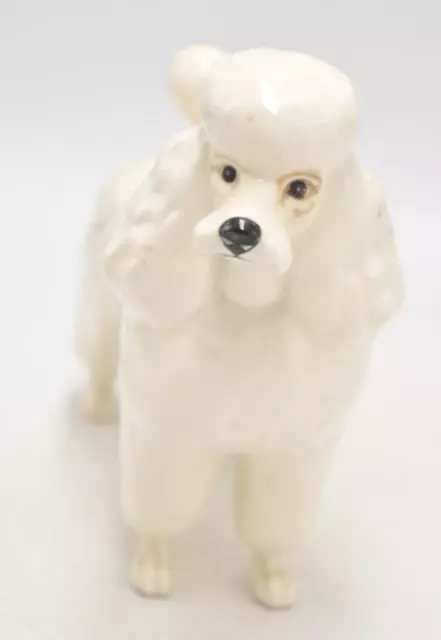 Vintage Beswick White Gloss Poodle Dog 1955-1972 Figurine Statue Ornament