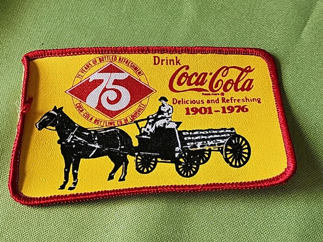 Vintage Coca Cola 75th Anniversary Patch Ephemera Advertising Yellow/Red
