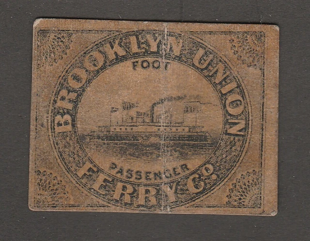 Brooklyn Union Ferry Company Foot Passenger Red Back Very Scarce!