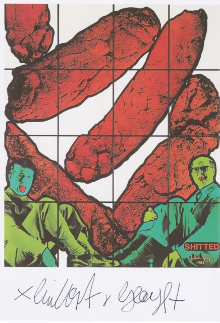 Gilbert & George (1942/43) original sign. SHITTED 1983 / ART card /autograph RAR