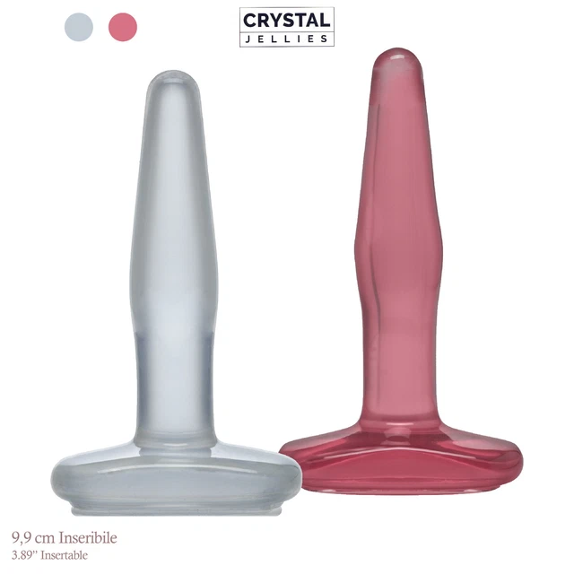 Doc Johnson's 4" Crystal Jellies Small Butt Plug, Clear, Pink - 10 cm Insertable