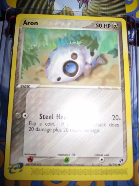 Pokemon Mint (◕‿◕✿) Ex Sandstorm English Aron 56/100 Com 1St Edition (2003)
