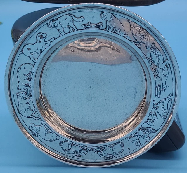 R Blackibgton Sterling Silver Nursery Rhyme Plate