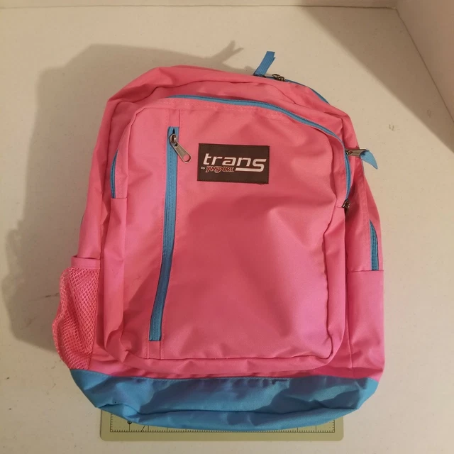 Trans SuperMax Back Pack by JanSport  Hot Pink/ blue trim Large Laptop Sleeve