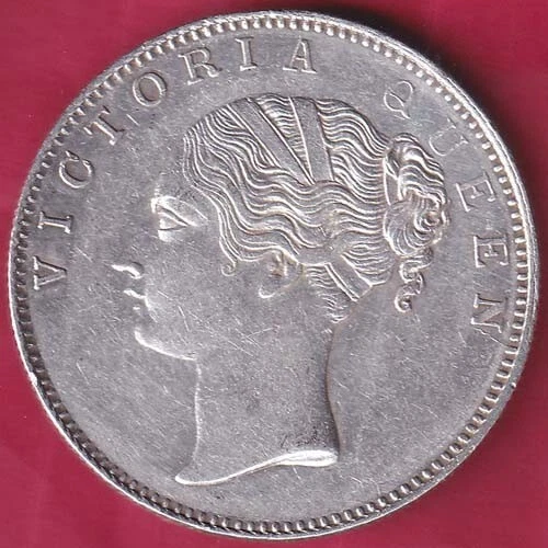 East India Company 1840 Continuous Legend Victoria Queen 1 Rupee Silver Coi#Se81