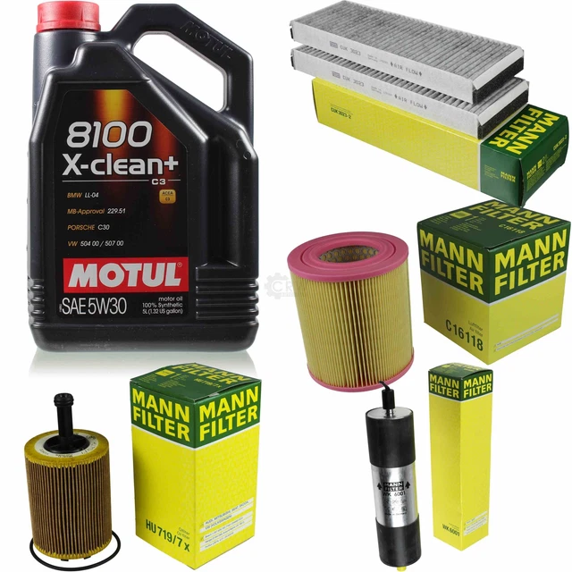 thumbnail image 2 of Motul 8100 X-CLEAN+ 5W-30 & Mann Filter Oil Change Kit – Perfect For Passat 2.0 TDI CKRA 2 of 3
