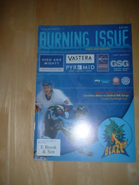 2002/3 Coventry Blaze V Solihull Milton Keynes Mk Kings Ice Hockey Lightning