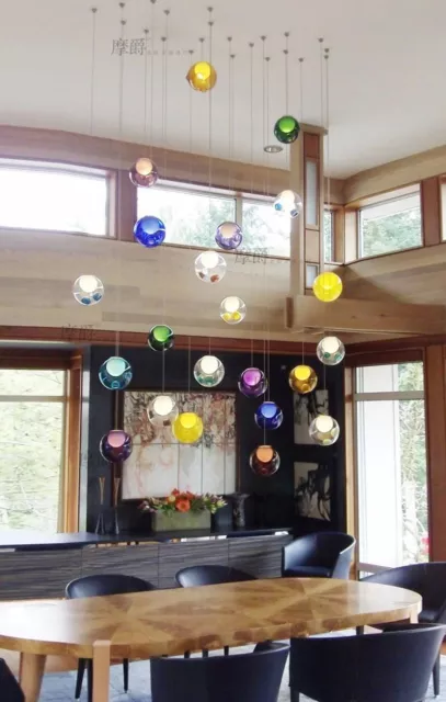 Colorful Bubble Glass Pendant Light G4 LED Chandelier Ceiling Lamp Fixtures 2