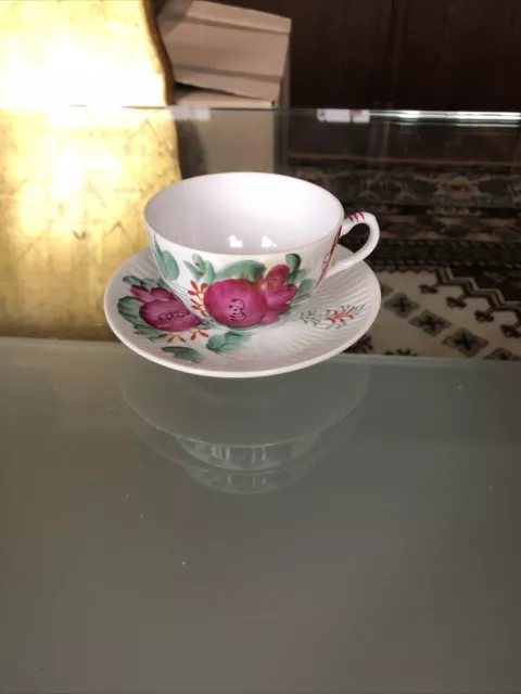 August Warnecke Ostfriesen Rose Teetasse mit Untertasse